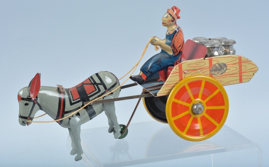 STRAUSS Tin Windup HEE HAW MILK WAGON (1 of 4)