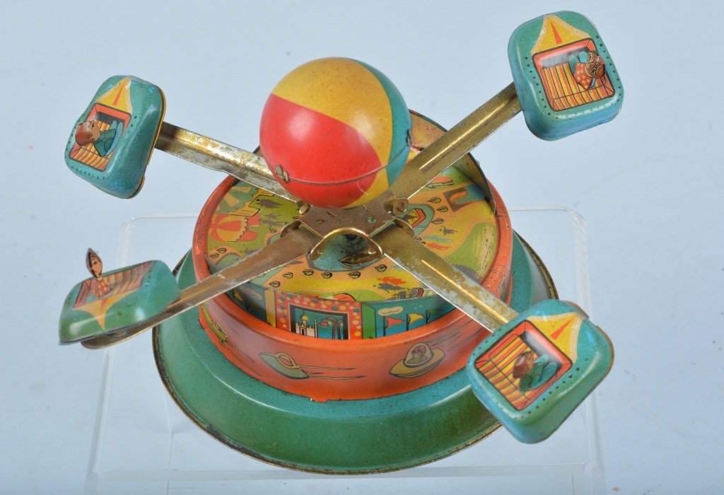 TIN WINDUP SCRAMBLER RIDE TOY (1 of 4)
