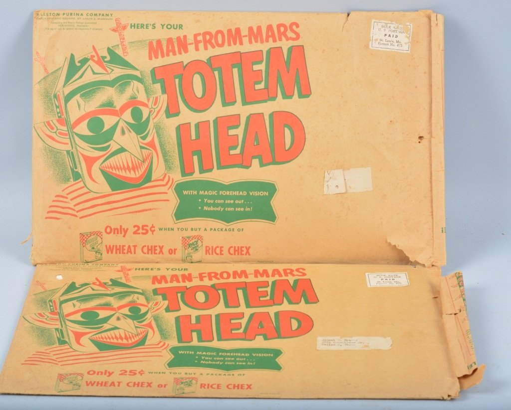 Lot of 2 MAN FROM MARS TOTEM HEAD PREMIUMS (1 of 4)