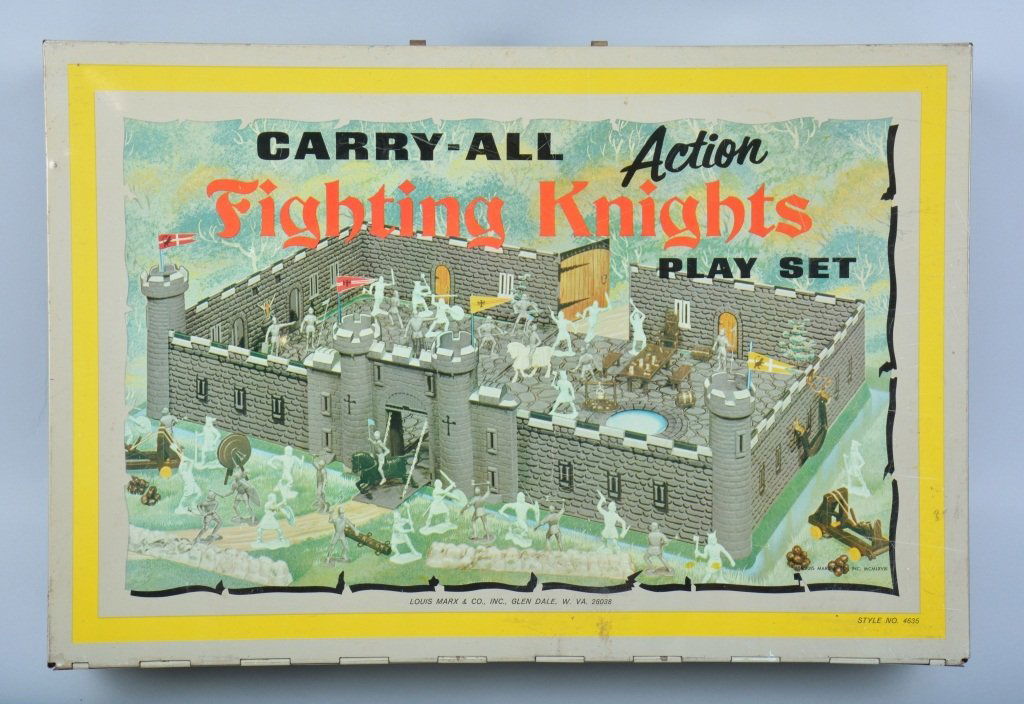 MARX CARRY ALL FIGHTING KNIGHTS PLAY SET w/ BOX (1 of 4)