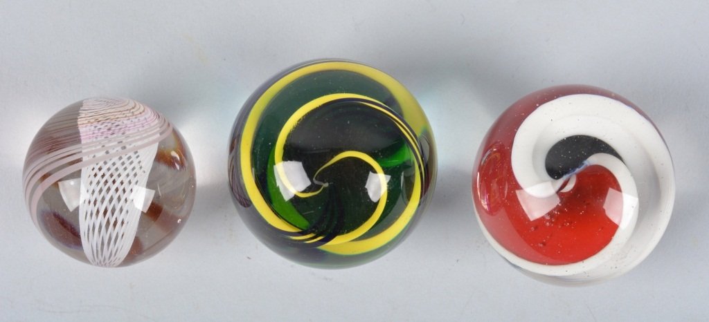 Lot of 3 MODERN HANDMADE MARBLES (1 of 3)