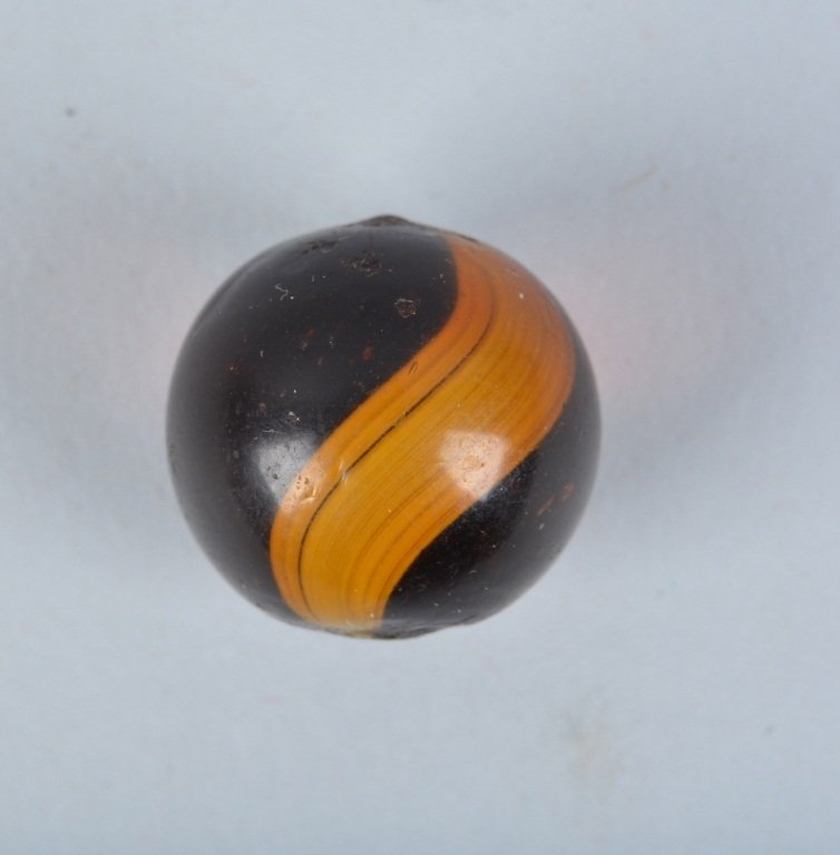 ANTIQUE 3/4" HANDMADE CORNHUSK MARBLE (1 of 3)