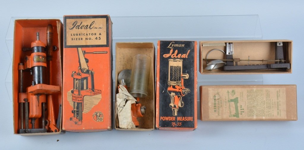 Lot of Loading Tools, Ideal & More: Lot includes Ideal Lubricator and powder measure, along with a Redding Powder and Bullet Scale. Very Good-Excellent