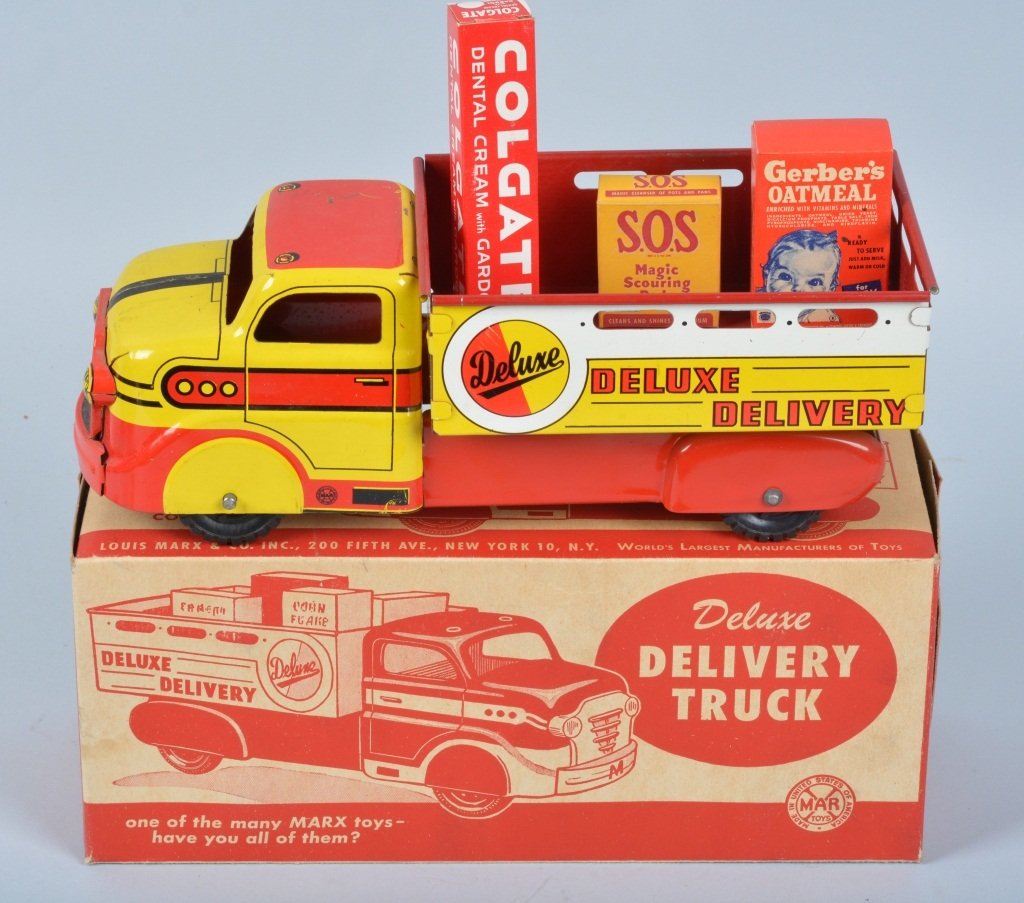 MARX Pressed Steel DELUXE DELIVERY TRUCK w/ BOX (1 of 9)