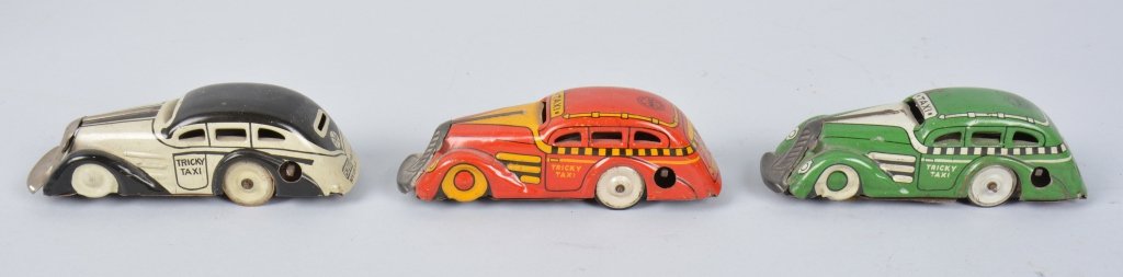 Lot of 3 MARX Tin Windup TRICKY TAXIS (1 of 5)