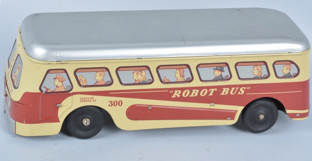 WOODHAVEN Tin Windup ROBOT BUS (1 of 4)