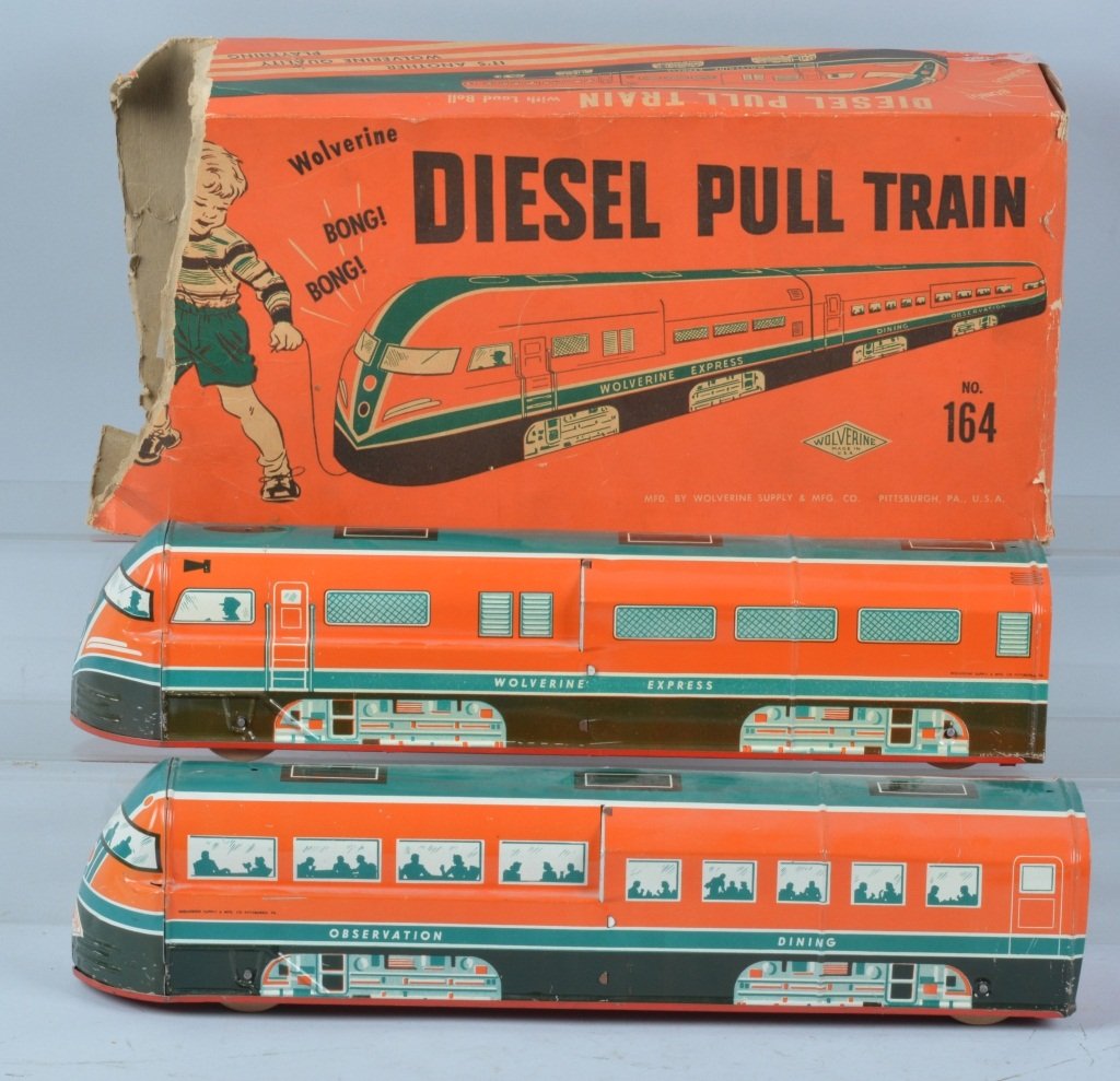 WOLVERINE Tin DIESEL PULL TRAIN w/ BOX (1 of 6)