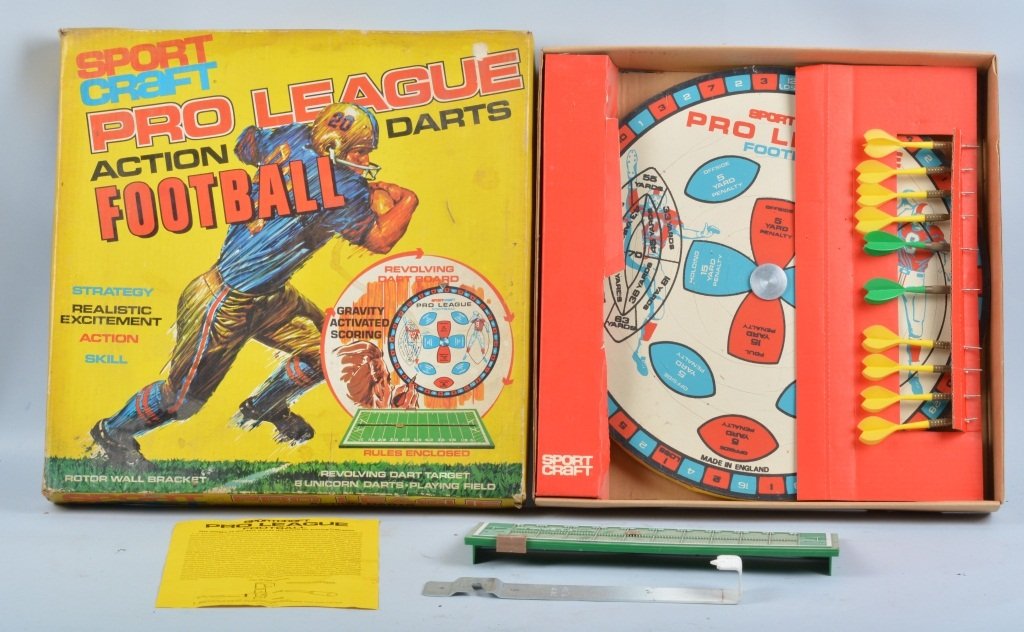 Sport Craft Revolving FootBall Dart Game, Boxed: Nice football dart game made in England,. Features a rotating wall bracket, Light usage and great box graphics, Excellent