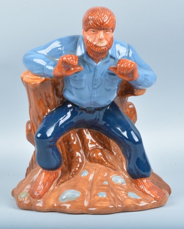 TREASURE CRAFT 403/750 WOLFMAN COOKIE JAR: Excellent Treasure Craft Limited Edition 403/750 Wolfman Cookie Jar. Great colors and design. Comes with COA. 14" Near Mint