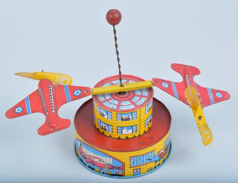 OHIO ART Tin Windup AIRPLANE TOWER (1 of 3)