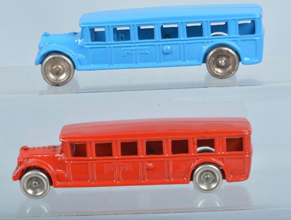 2- ARCADE cast iron FAGEOL BUS TOYS (1 of 3)