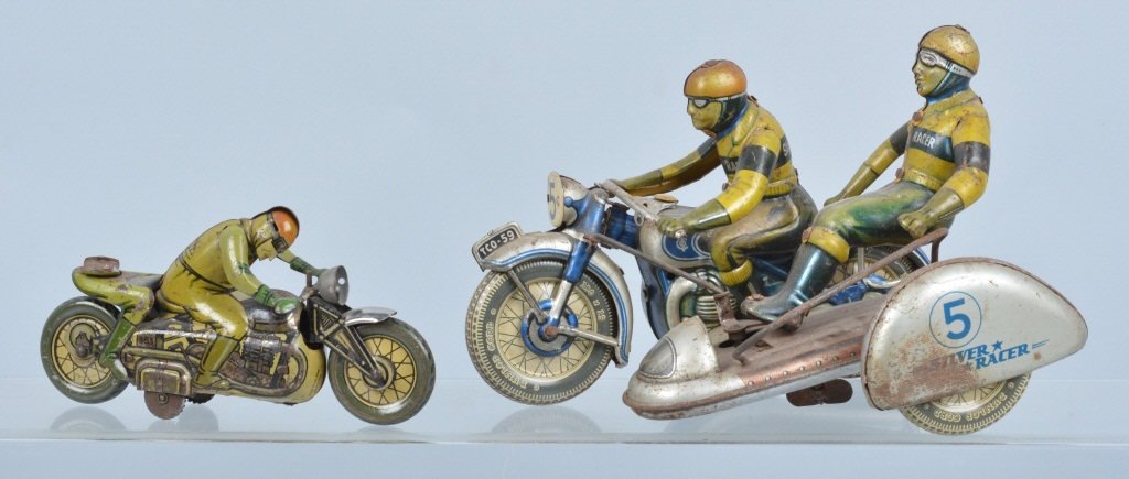 Lot of 2 GERMAN Tin Windup MOTORCYCLES (1 of 5)