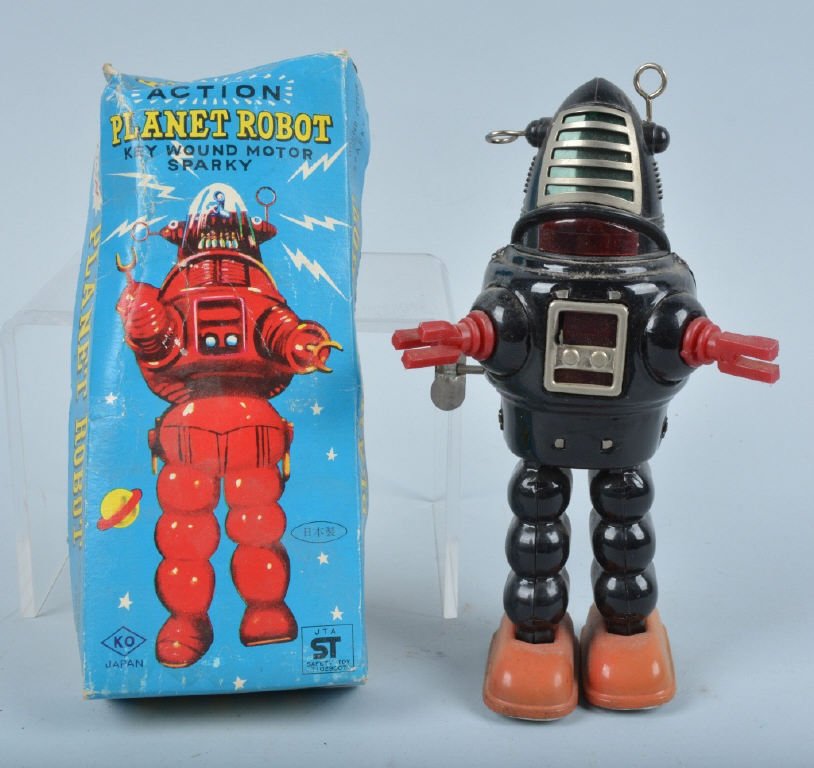 KO JAPAN Tin Windup PLANET ROBOT w/ BOX (1 of 5)