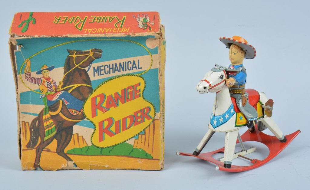 JAPAN Tin Windup RANGE RIDER w/ BOX (1 of 9)