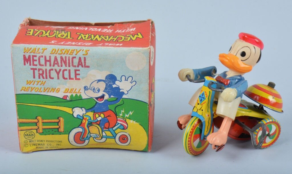 LINEMAR Windup DONALD DUCK TRIKE w/ BOX (1 of 9)