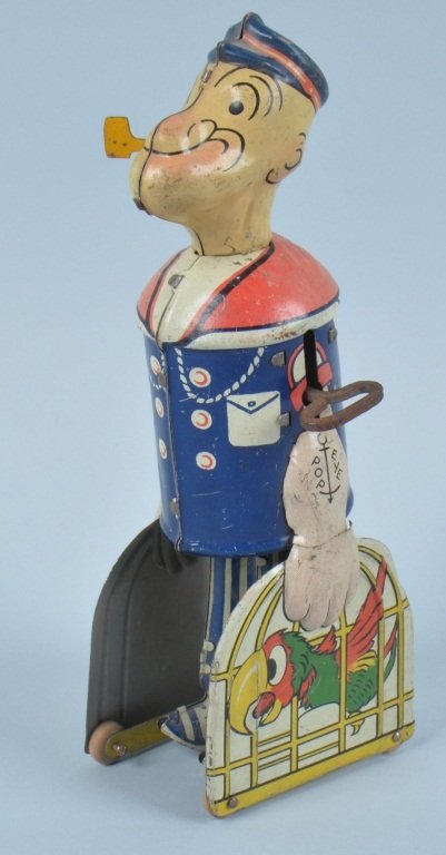 MARX Tin Windup POPEYE WITH PARROT CAGES (1 of 6)