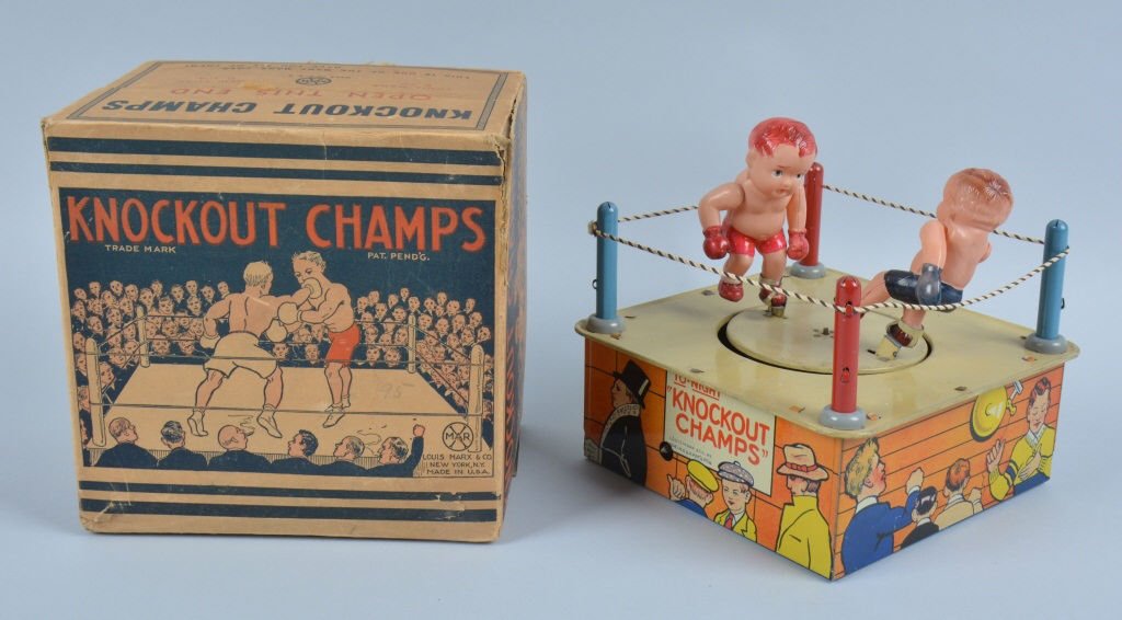 MARX Tin Windup KNOCKOUT CHAMPS w/ BOX (1 of 10)