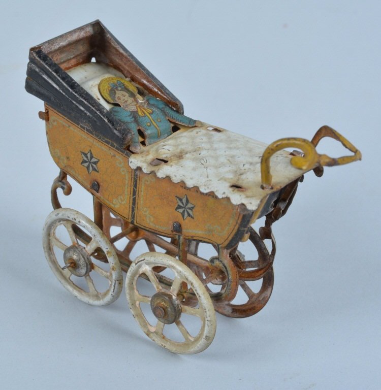 GERMAN PENNY TOY BABY IN CARRIAGE (1 of 6)