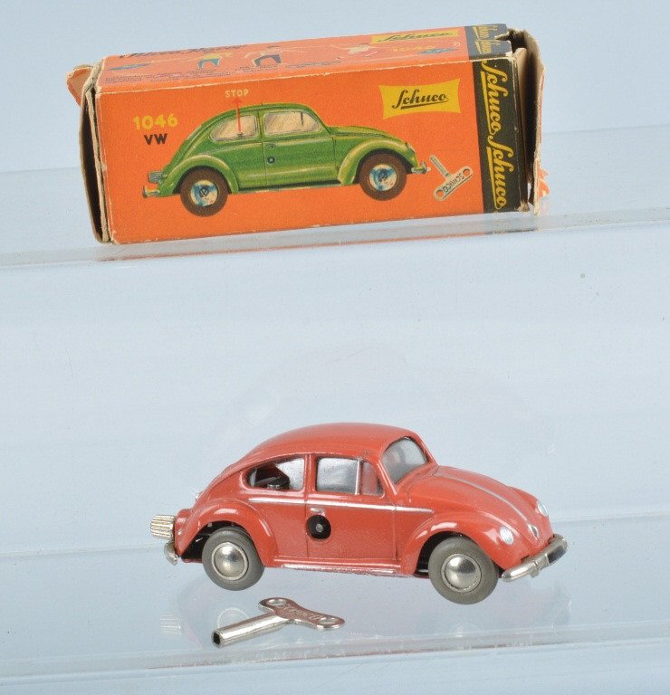 SCHUCO #1046 VOLKSWAGON w/ BOX: Nice windup Schuco #1046 Volkswagon. All original and working. Still has key an instructions. With Box. 4" Excellent