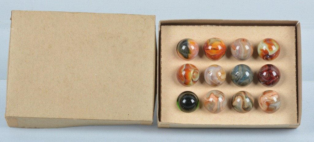 Box of MACHINE MADE MARBLES (1 of 6)