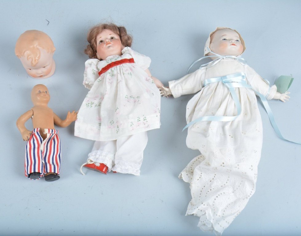 Lot of 4 BISQUE DOLLS (1 of 4)