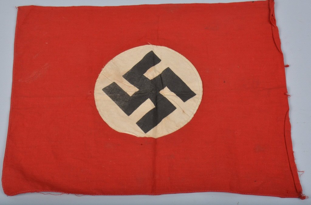 WW2 GERMAN NAZI PATROTIC FLAG: WW2 German Nazi Patriotic Flag. 18" by 14 1/2" condition Very Good