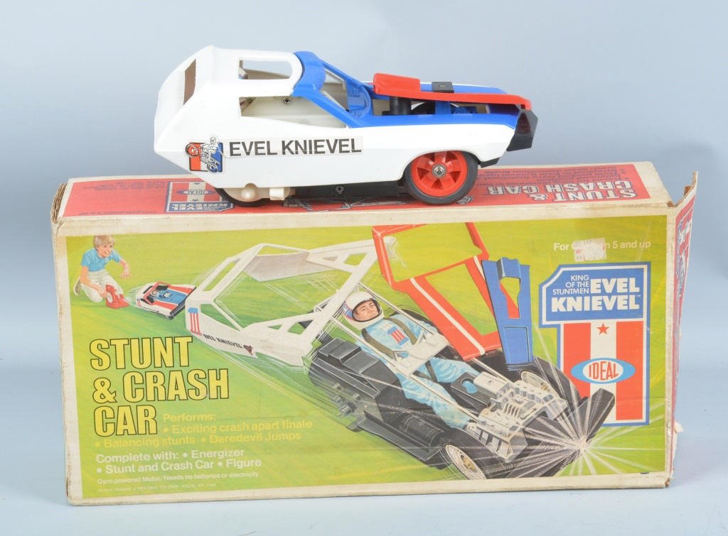 IDEAL EVEL KNIEVEL STUNT & CRASH CAR w/ BOX (1 of 5)