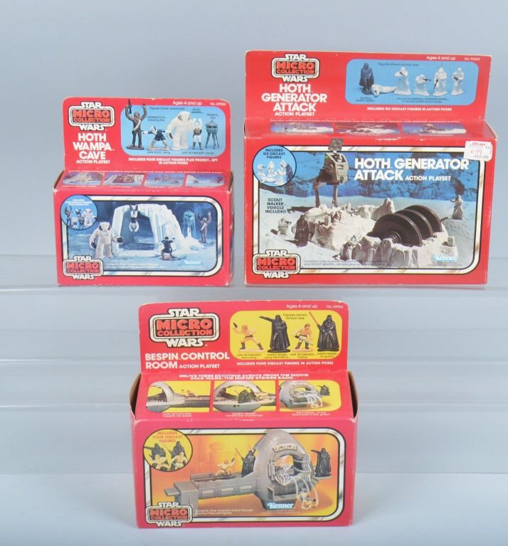 3 STAR WARS MICRO COLLECTION ACTION PLAY SETS MIB (1 of 3)