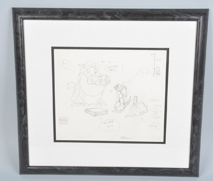 THE LION KING "PUMBA & TIMON" PRODUCTION DRAWING (1 of 5)