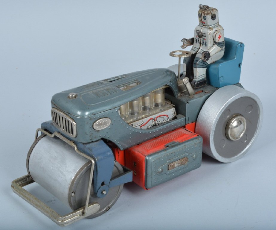 JAPAN Battery Op ROBOT ROAD ROLLER (1 of 6)