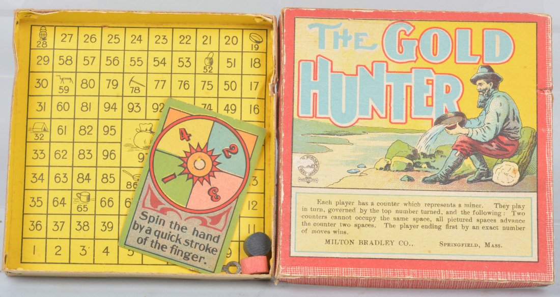 EARLY Milton Bradley THE GOLD HUNTER GAME w/BOX (1 of 2)