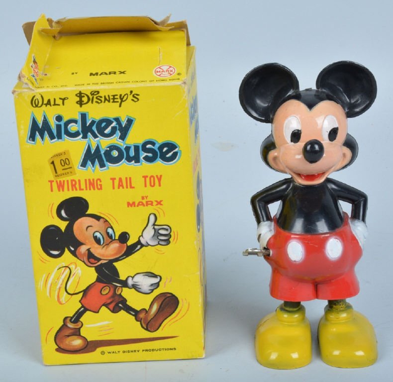 MARX windup TWIRLING TAIL MICKEY MOUSE w/ BOX (1 of 5)