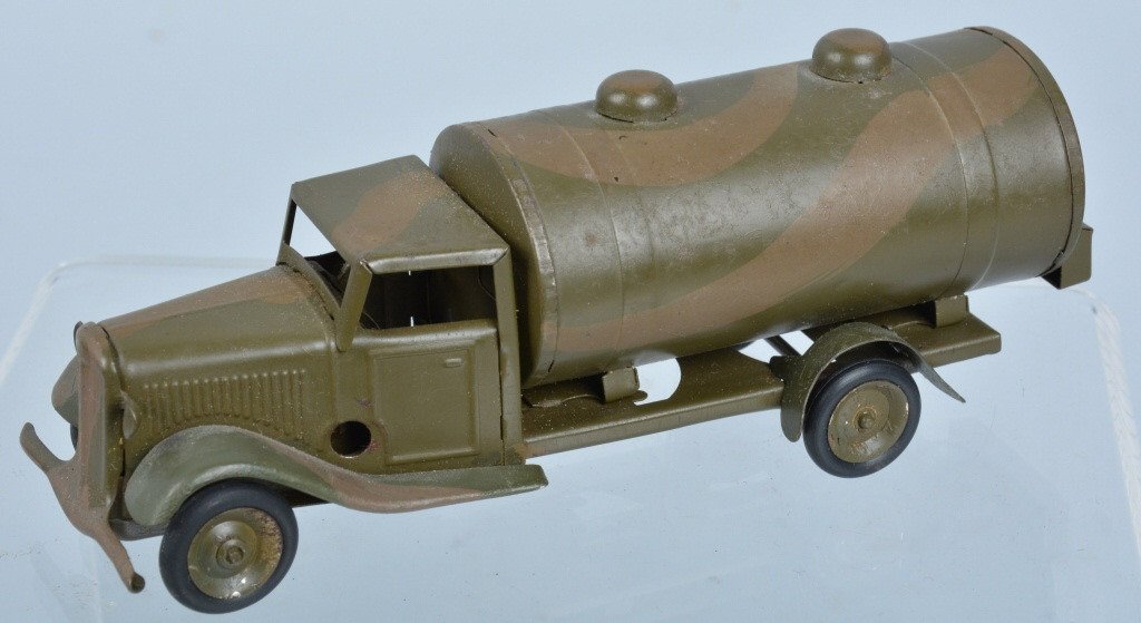 TRI-ANG MINIC MILITARY PETROL TRUCK: Excellent Minic tin windup Military Petrol Truck. All original and looks never played with condition. Windup works. Excellent
