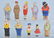 Lot of 10 Vintage COMIC BISQUE NODDER FIGURES