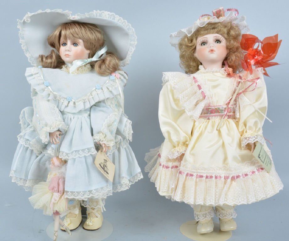 2- WALKER DOLL CO. WINDY & MISTY BLUE: Lot of 2 Walker Doll Compant Artist Dolls. Both 18" Limited Edition of 350. Beautiful details. Excellent