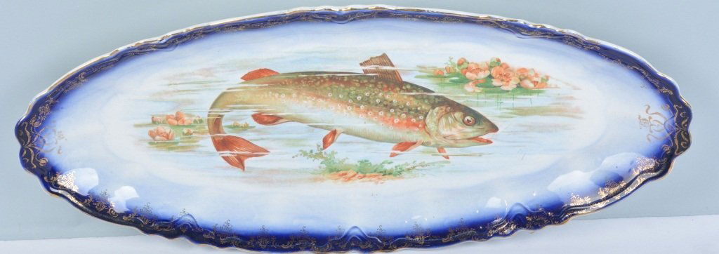 LIMOGES Hand Painted TROUT FISH PLATTER (1 of 3)