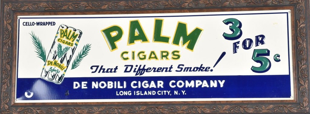 PALM CIGAR TIN ADVERTISING SIGN (1 of 4)