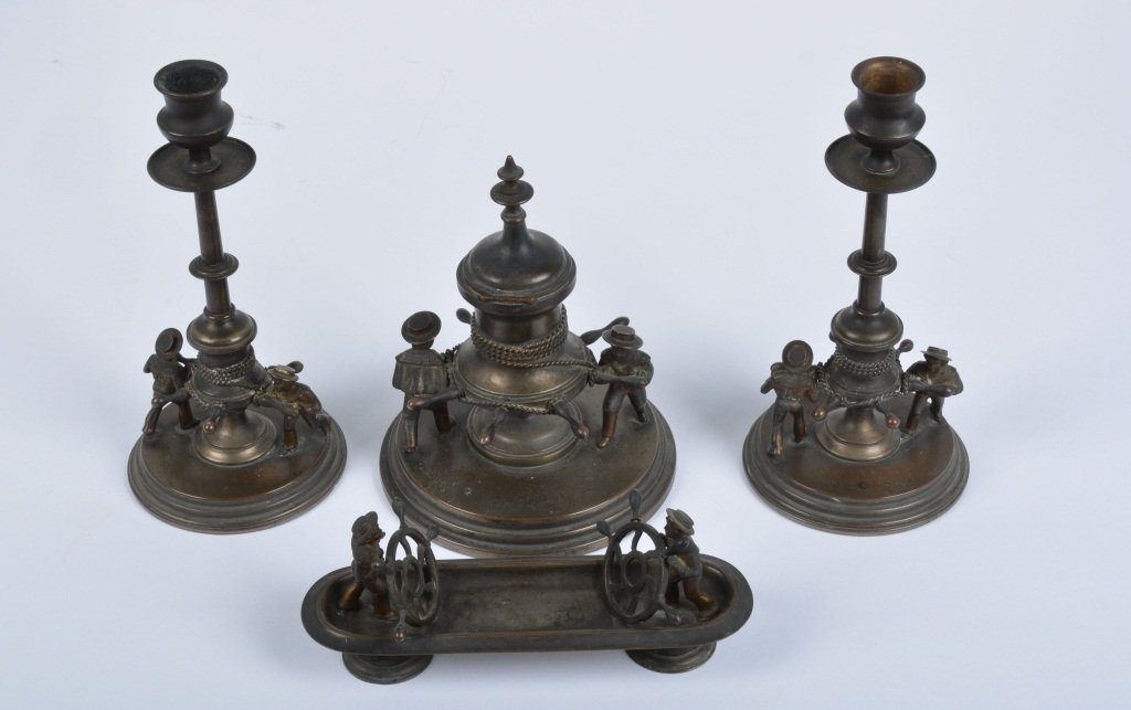 Early SILVER PLATE SAILORS DESK SET (1 of 7)