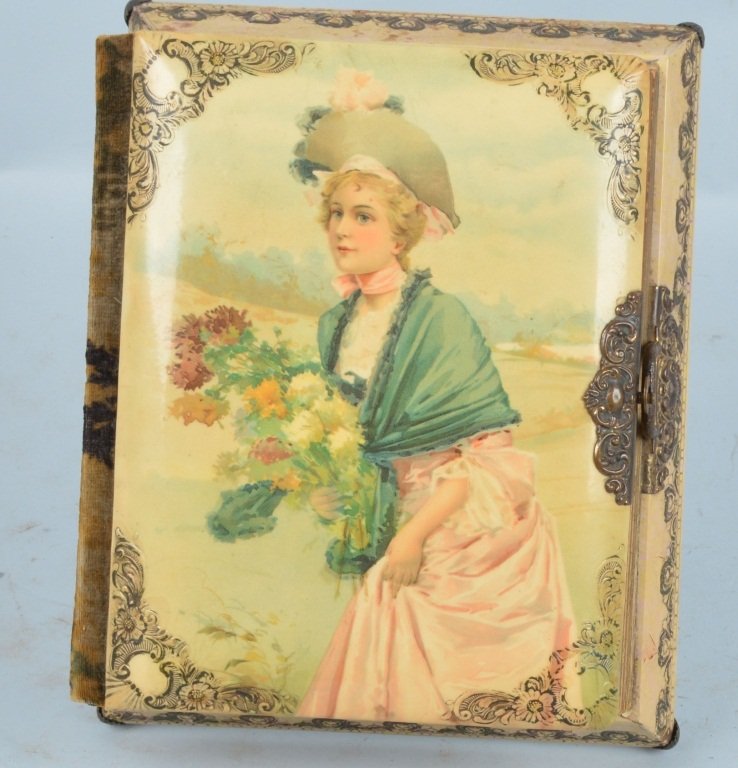 Antique CELLULOID PHOTO ALBUM w/ MUSIC BOX (1 of 4)