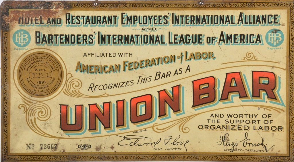 UNION BAR #73667 TIN SIGN (1 of 2)