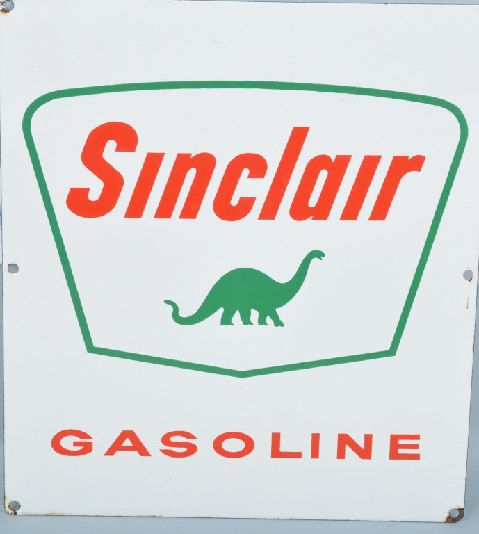 SINCLAIR GASOLINE PORCELAIN GAS PUMP SIGN (1 of 2)