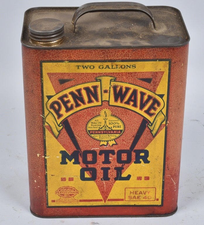 2 Gal. PENN-WAVE MOTOR OIL CAN (1 of 4)
