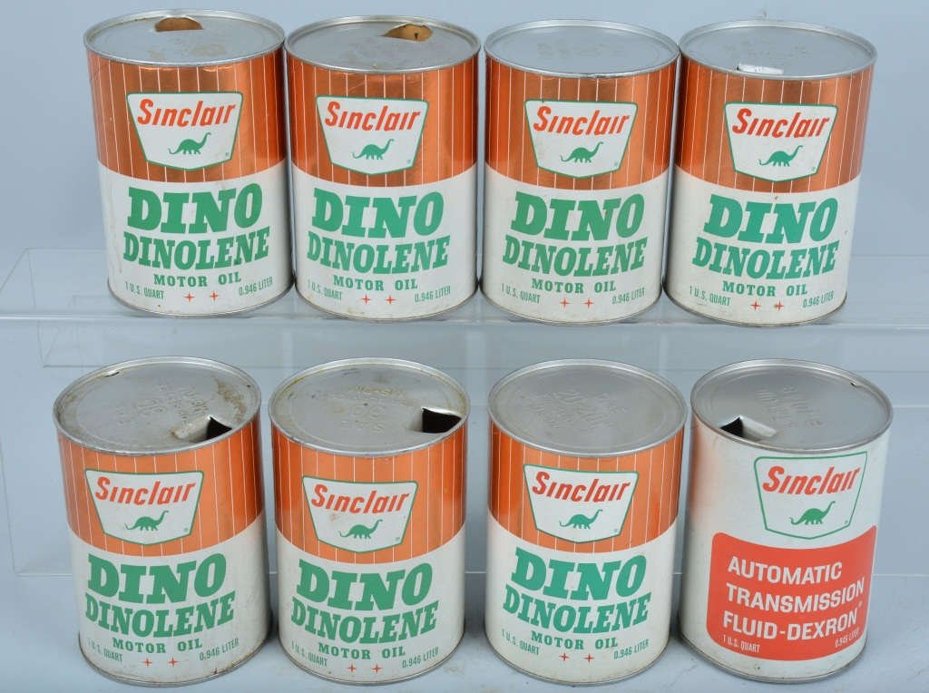 8- Vintage SINCLAIR DINO OIL CANS (1 of 3)