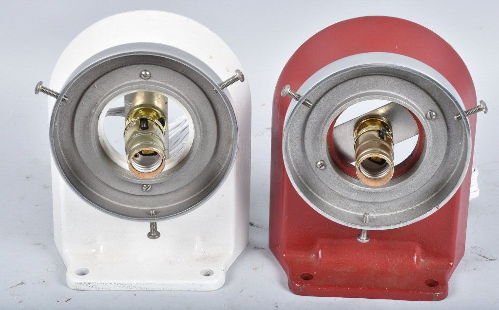 2- LIGHTED GAS PUMP GLOBE HANGERS (1 of 2)