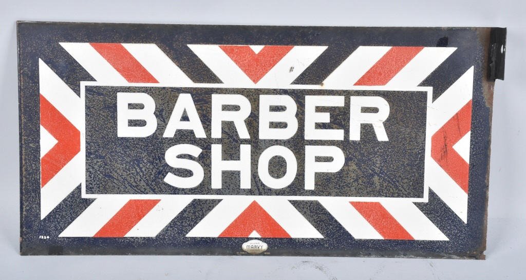 BARBER SHOP PORCELAIN SIGN (1 of 3)