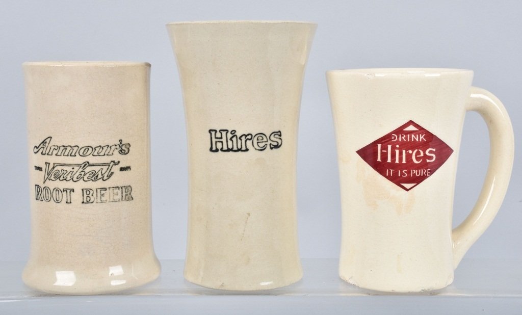 3- STONEWARE ROOT BEER MUGS HIRES & ARMOUR'S (1 of 4)