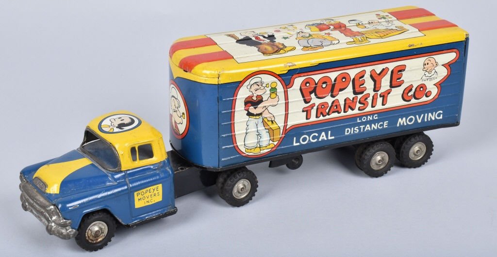 LINEMAR Tin Friction POPEYE MOVING VAN (1 of 5)