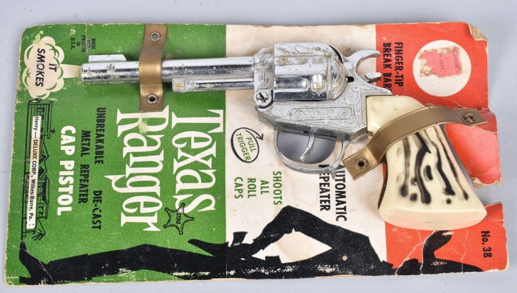 TEXAS RANGER CAP GUN w/ CARD: Nice cap gun still on original card. Excellent