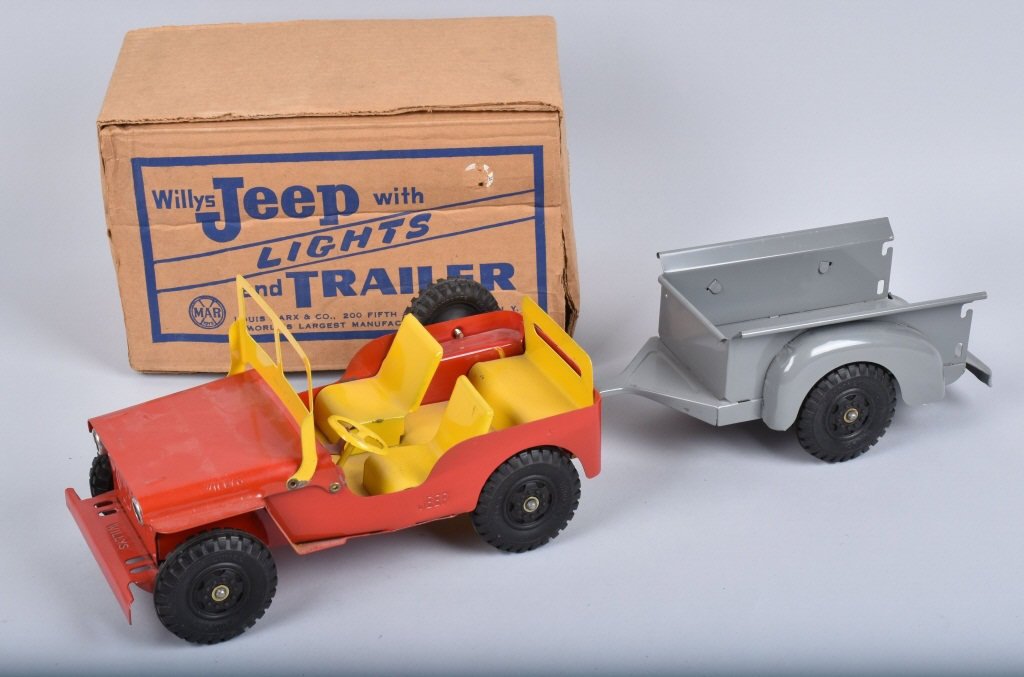 MARX WILLYS JEEP & TRAILER w/ BOX (1 of 6)