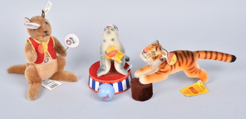 STEIFF CIRUS TIGER, SEAL, & KANGAROO (1 of 4)